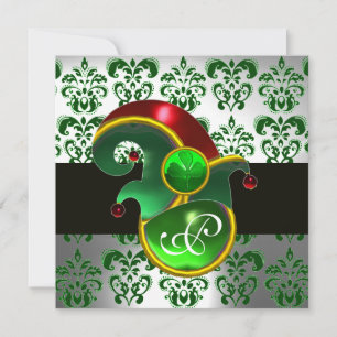 GROENE DAMAST, ELFENHOED ST. PATRICK'S FEESTJE MON KAART