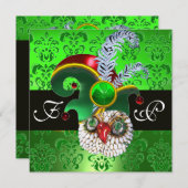 GROENE DAMAST, JUIWELEN UIL, ELFENHOED, DIAMANTEN KAART (Voorkant / Achterkant)