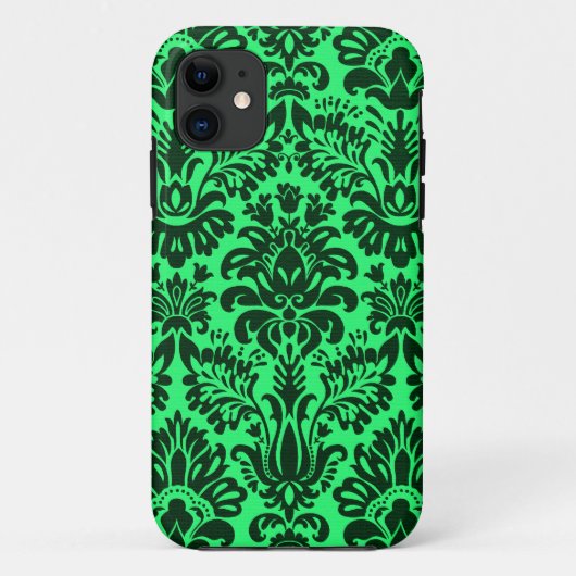 Groene damast ontwerp Case-Mate iPhone case (Achterkant)