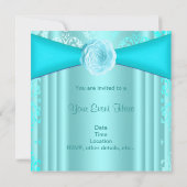 Groene Damast Roos Groenblauw Alle Gelegenheden Kaart (Achterkant)