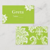 Groene Damast Tafel Plaats Kaarthouders Plaatskaartje (Voorkant / Achterkant)