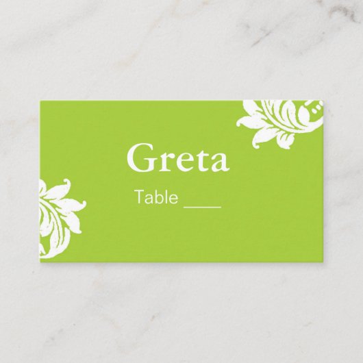 Groene Damast Tafel Plaats Kaarthouders Plaatskaartje (Voorkant)