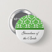 groene damast trouwknopen ronde button 5,7 cm (Voorkant /achterkant)