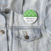 groene damast trouwknopen ronde button 5,7 cm (In situ)