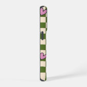 Groene dambord esthetische telefoonhoes iPhone hoesje (Rechterkant)