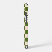 Groene dambord esthetische telefoonhoes iPhone hoesje (Linkerkant)