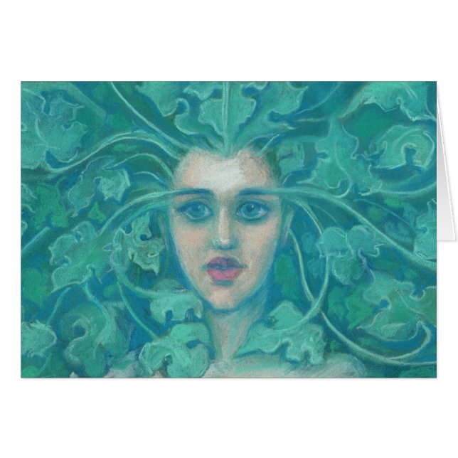 Groene dame/boskoningin, fantasiekunst (Voorkant Horizontaal)