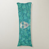 Groene dame/boskoningin, fantasiekunst lichaamskussen (Voorkant Verticaal)