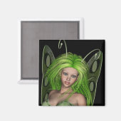 Groene Dame Fairy 1 - 3D Fantasy Kunst - Magneet (Voorkant / Achterkant)