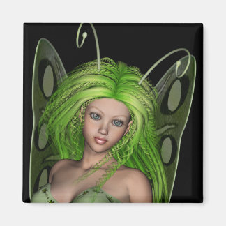 Groene Dame Fairy 1 - 3D Fantasy Kunst - Magneet