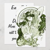  groene dame kunst kaart (Voorkant / Achterkant)