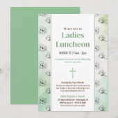 Groene Dames Kerk Luncheon Schetste Bloemen Kaart (Voorkant / Achterkant)