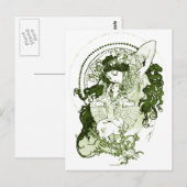 -groene-damestuin briefkaart (Voorkant / Achterkant)