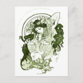 -groene-damestuin briefkaart (Voorkant)