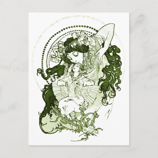 -groene-damestuin briefkaart (Voorkant)