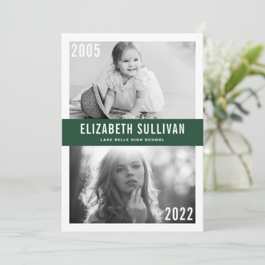 Groene dan en nu Klasse van 2022 Afstuderen Aankondiging (Staand voorkant)