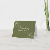 Groene "Dank je zeer" met de hand getekende wilde Bedankkaart (Voorkant)