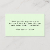 Groene dank voor de steun aan mijn klein visitekaartje (Achterkant)