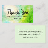 Groene dank voor de steun aan mijn klein visitekaartje (Voorkant / Achterkant)