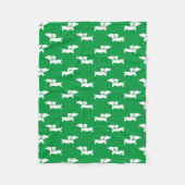 Groene Dansende Dachshunds Fleece Deken Ontwerp (Voorkant)
