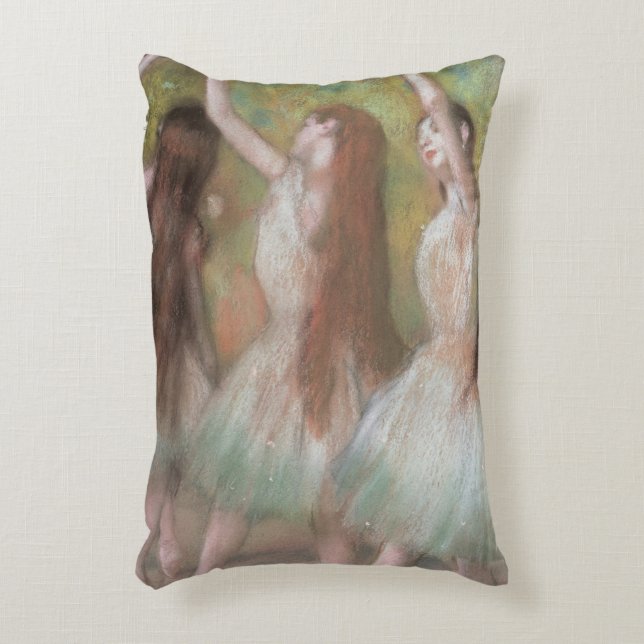 Groene dansers van Edgar Degas,  balletkunst Accent Kussen (Voorkant(Verticaal))