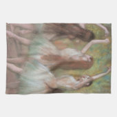 Groene dansers van Edgar Degas,  balletkunst Theedoek (Horizontaal)