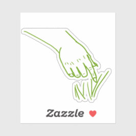 Groene Daryl Goblin Hand Aanraakt Gras Uitknipbaar Sticker