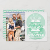 Groene de vakantiefoto van Kerstmis van de Feestdagenkaart (Voorkant / Achterkant)