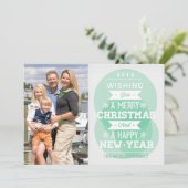 Groene de vakantiefoto van Kerstmis van de Feestdagenkaart (Staand voorkant)