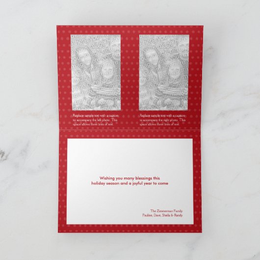 Groene de vakantiegroet van Kerstmis van de lint Feestdagen Kaart (Binnen)