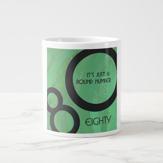 Groene Decennium 80ste Verjaardag Grote Koffiekop (Voorkant)