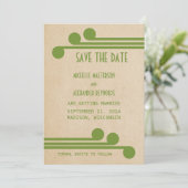 Groene Deco Chic Save the Date Uitnodiging (Staand voorkant)