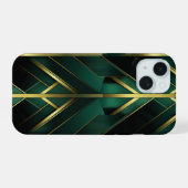 Groene Deco iPhone 15 Case (Achterkant horizontaal)