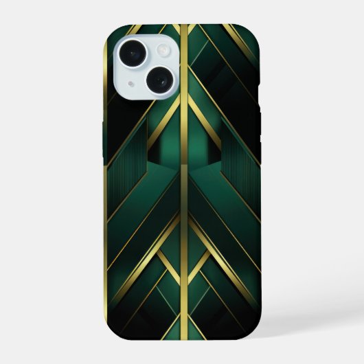 Groene Deco iPhone 15 Case (Achterkant)