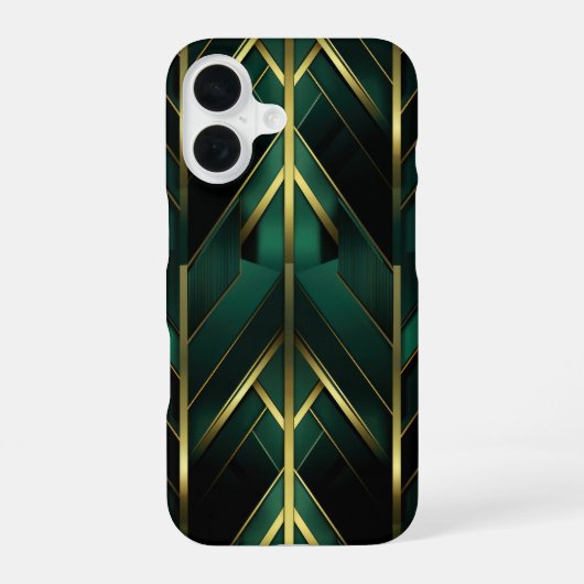 Groene Deco iPhone 16 Hoesje (Achterkant)