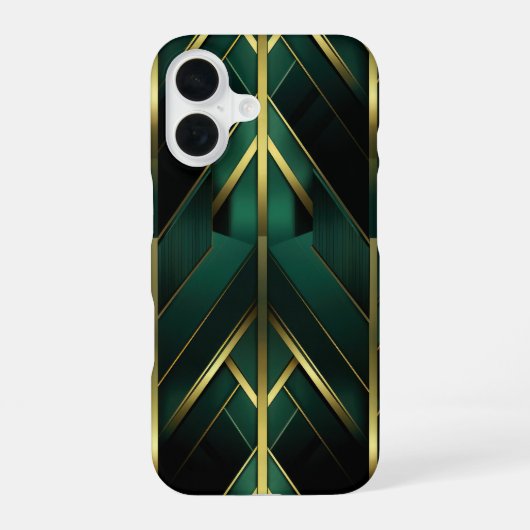 Groene Deco iPhone 16 Hoesje (Achterkant)