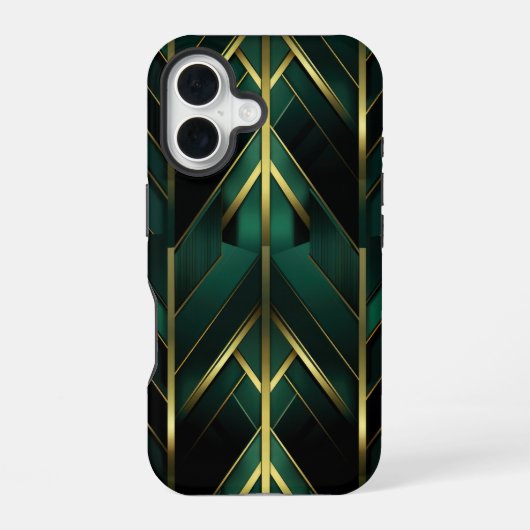 Groene Deco iPhone 16 Hoesje (Achterkant)