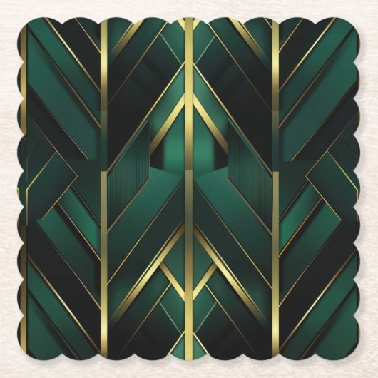 Groene Deco Kartonnen Onderzetters (Voorkant)