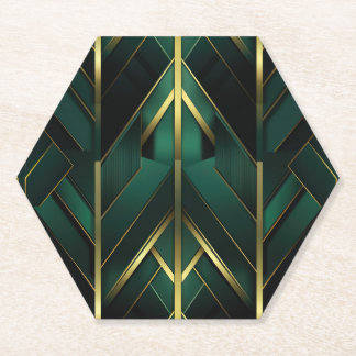 Groene Deco Kartonnen Onderzetters