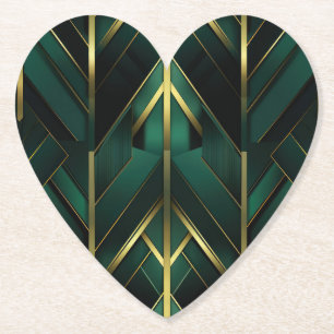 Groene Deco Kartonnen Onderzetters