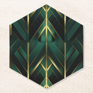 Groene Deco Kartonnen Onderzetters