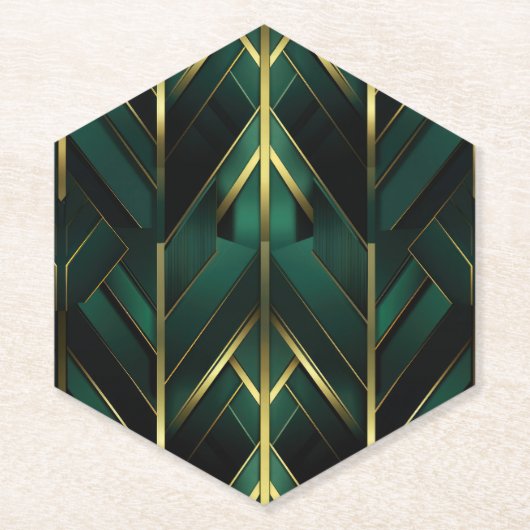 Groene Deco Kartonnen Onderzetters (Voorkant)