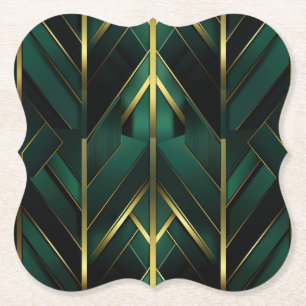 Groene Deco Kartonnen Onderzetters