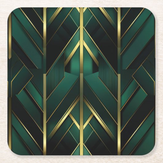 Groene Deco Kartonnen Onderzetters (Voorkant)