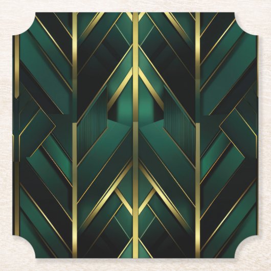 Groene Deco Kartonnen Onderzetters (Voorkant)