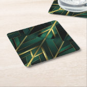 Groene Deco Kartonnen Onderzetters (Schuin)