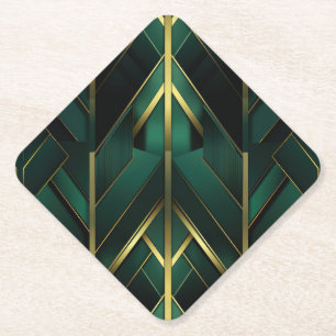 Groene Deco Kartonnen Onderzetters