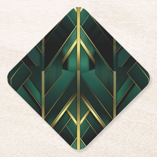 Groene Deco Kartonnen Onderzetters (Voorkant)