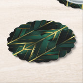 Groene Deco Kartonnen Onderzetters (Gekanteld)