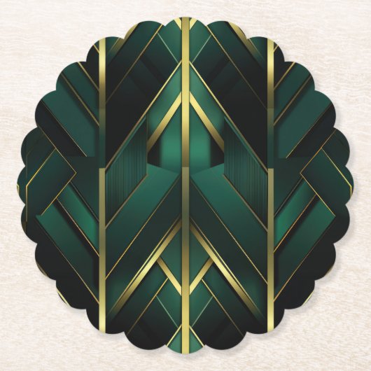 Groene Deco Kartonnen Onderzetters (Voorkant)